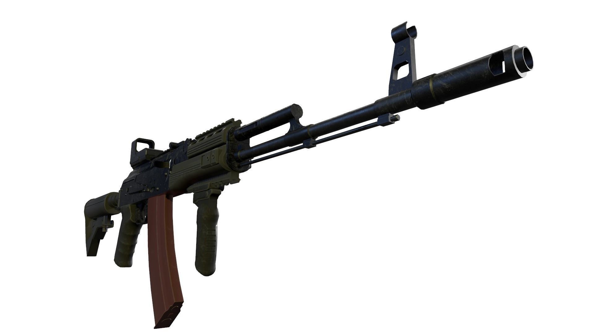 AK-74M Tactical Low-poly 3D model_5