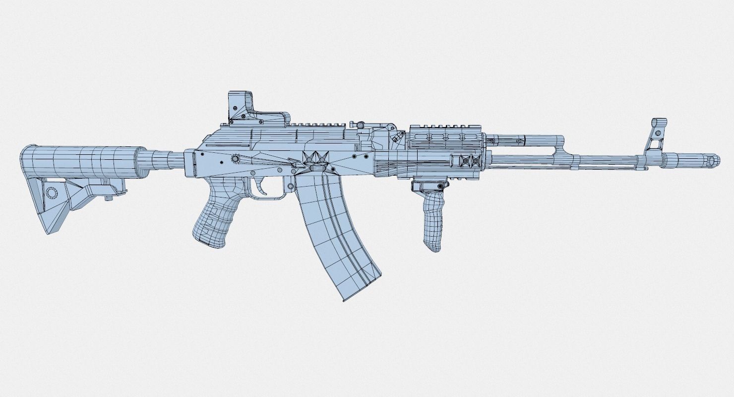 AK-74M Tactical Low-poly 3D model_13
