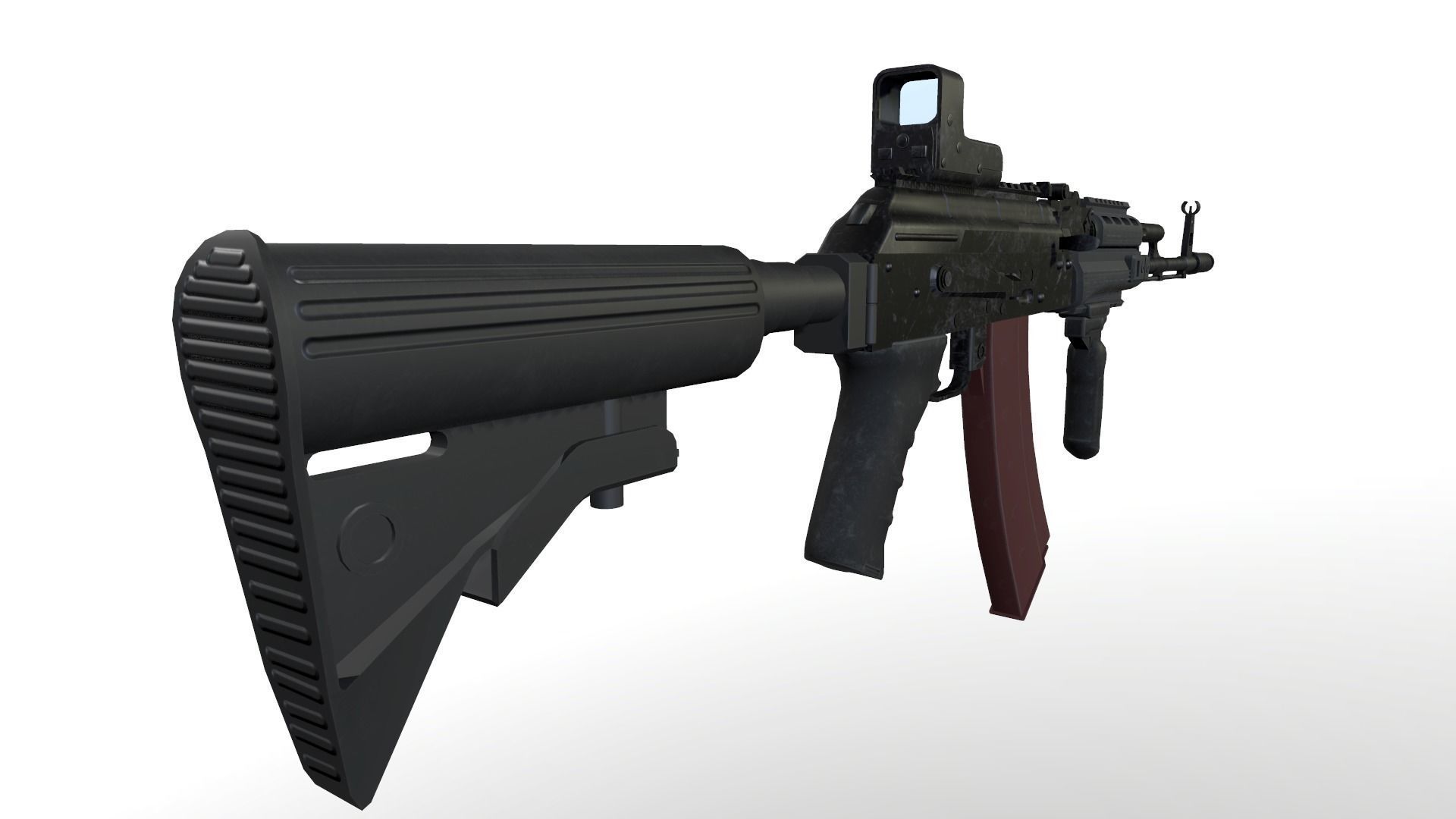 AK-74M Tactical Low-poly 3D model_3
