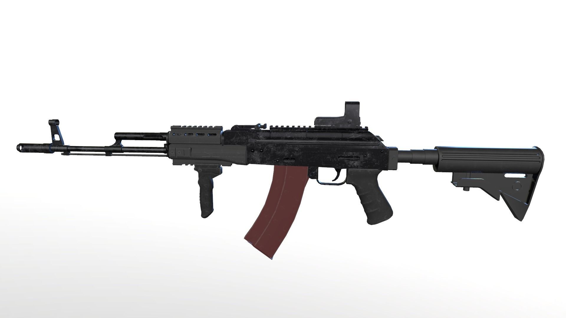 AK-74M Tactical Low-poly 3D model_6