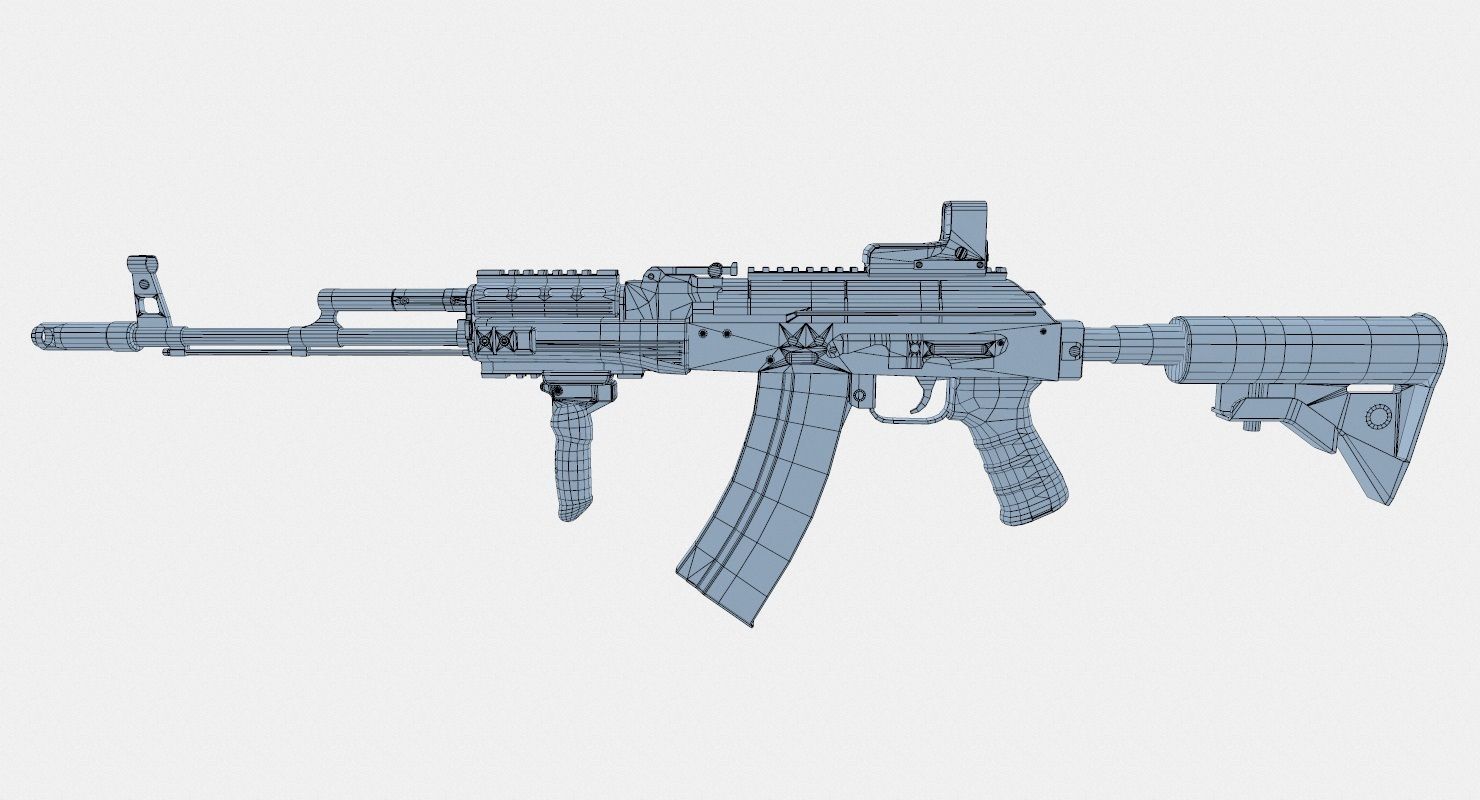 AK-74M Tactical Low-poly 3D model_9