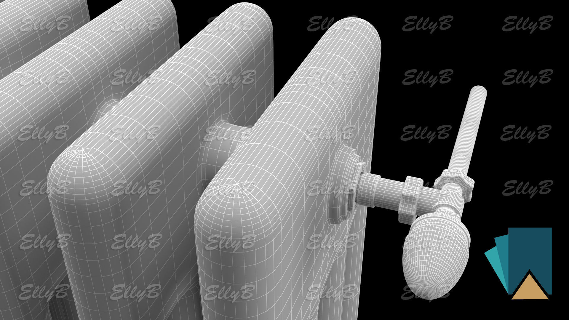 Radiator with Thermostatic Valve 3D model_4