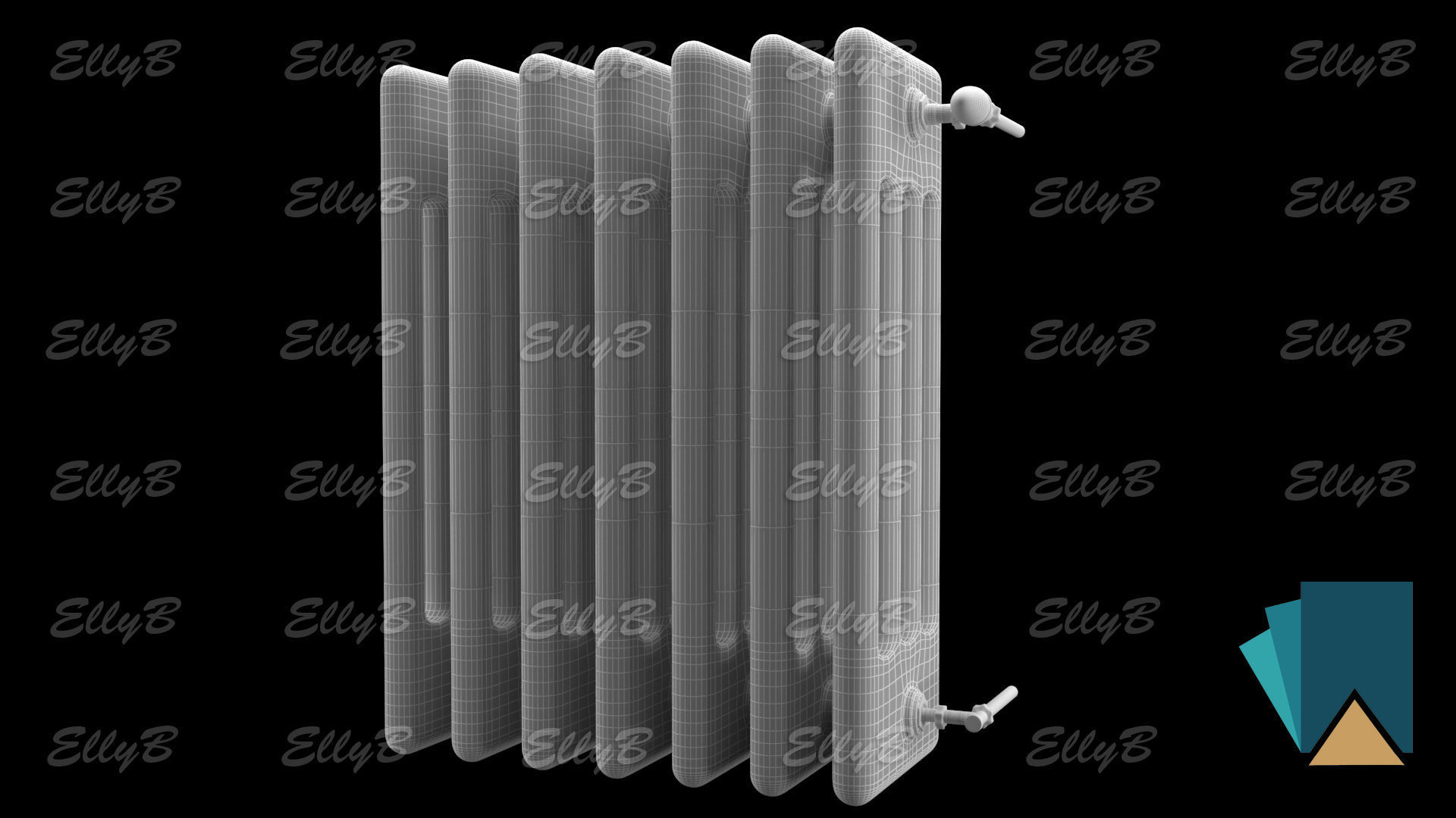 Radiator with Thermostatic Valve 3D model_3