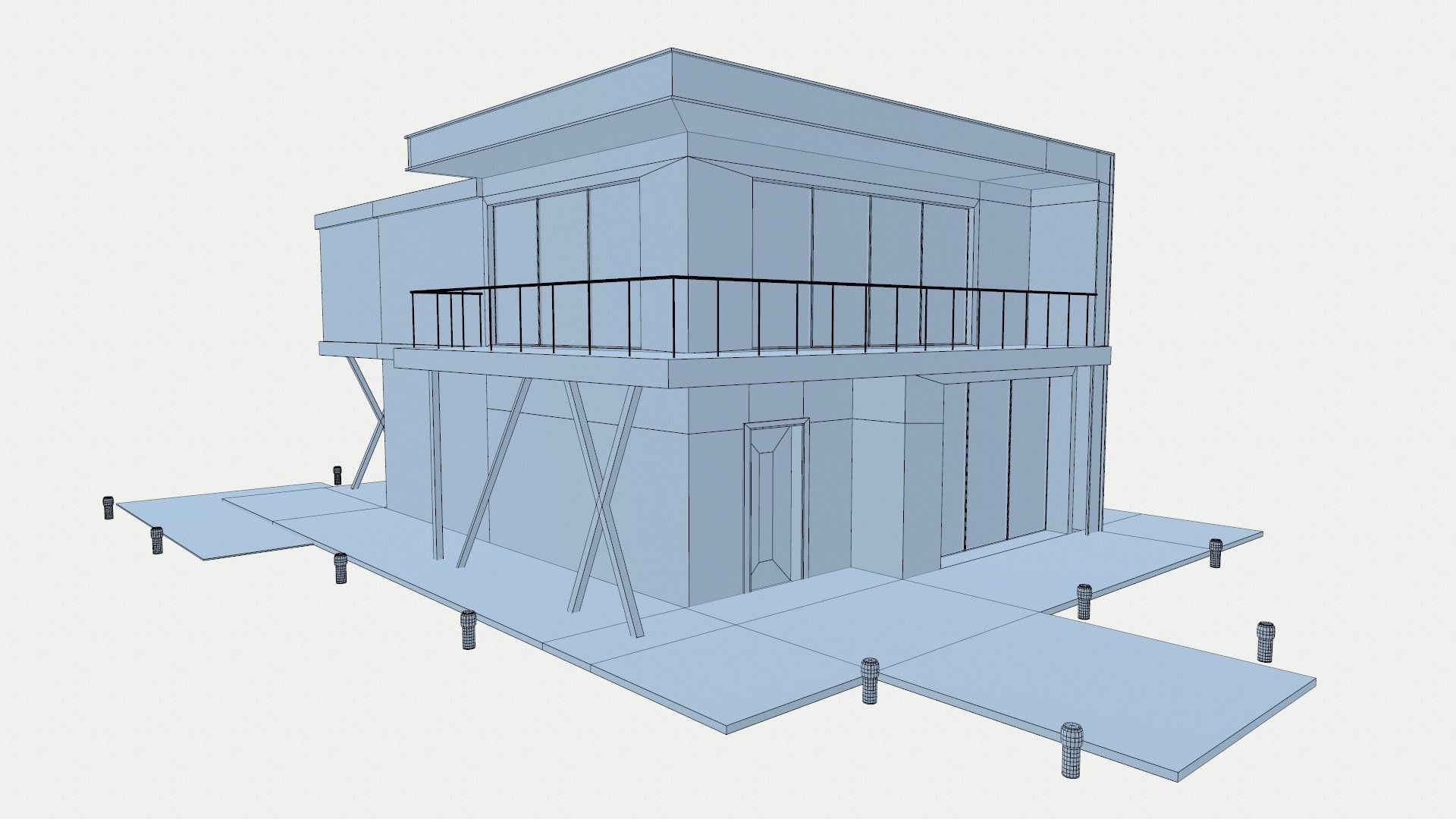 Loft Style House Low-poly 3D model_10