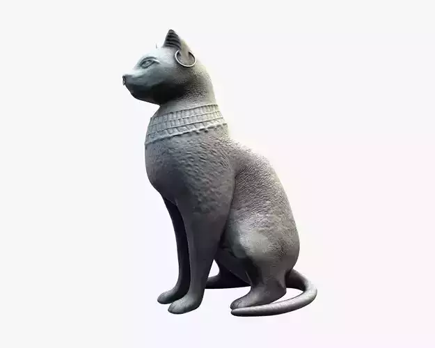 Egyptian cat statue Low-poly 3D model
