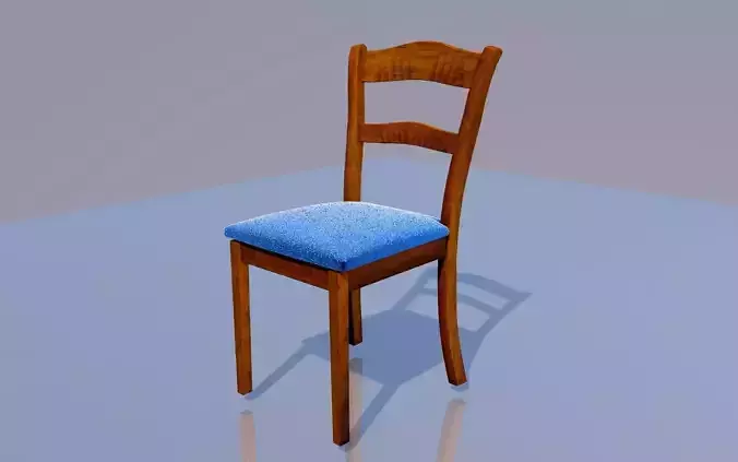 Chair collection 3 wooden with seat