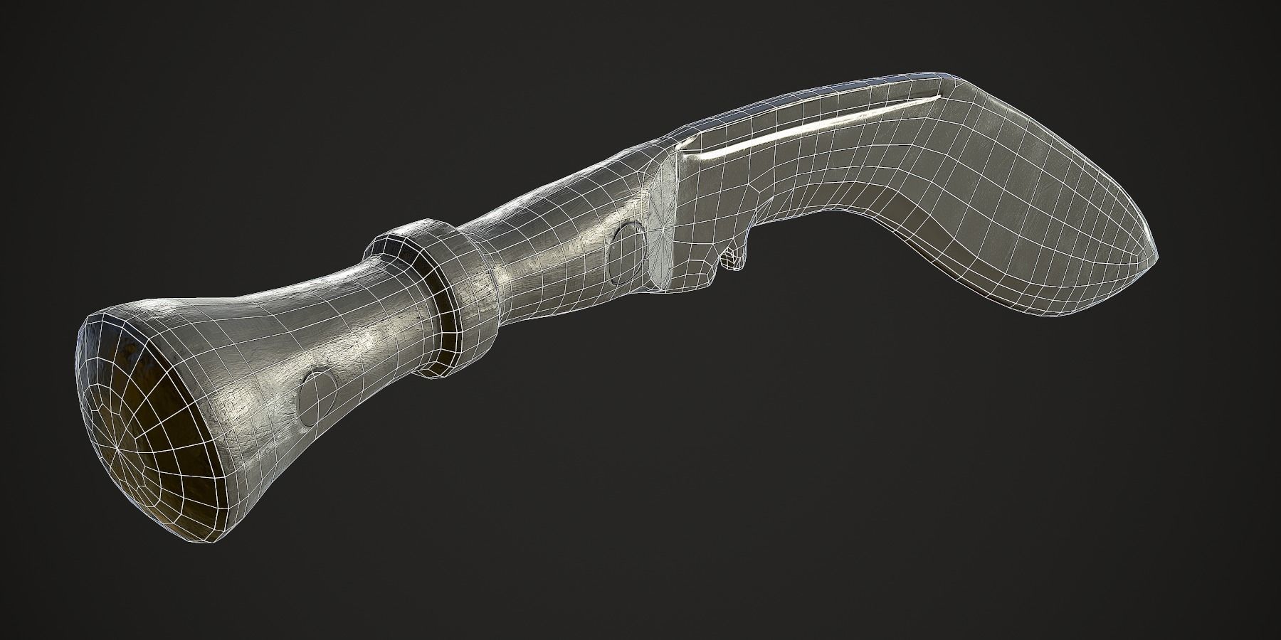 Kukri Knife with PBR textures Low-poly 3D model_8