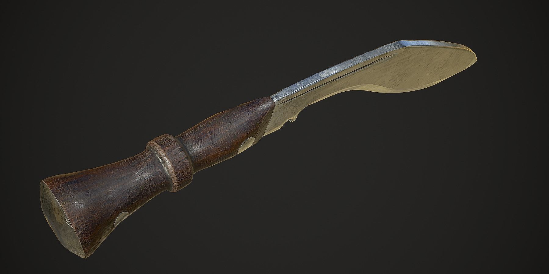 Kukri Knife with PBR textures Low-poly 3D model_4