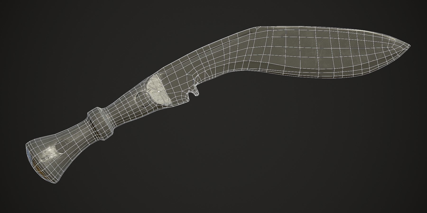 Kukri Knife with PBR textures Low-poly 3D model_9