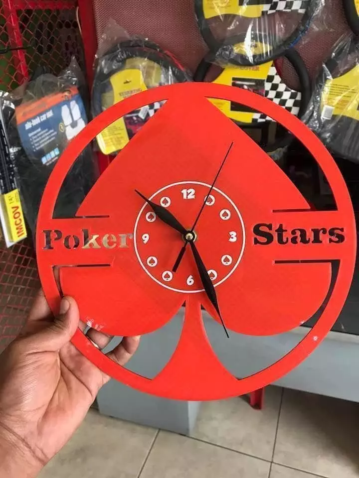 Poker stars wall clock 3D print model_0