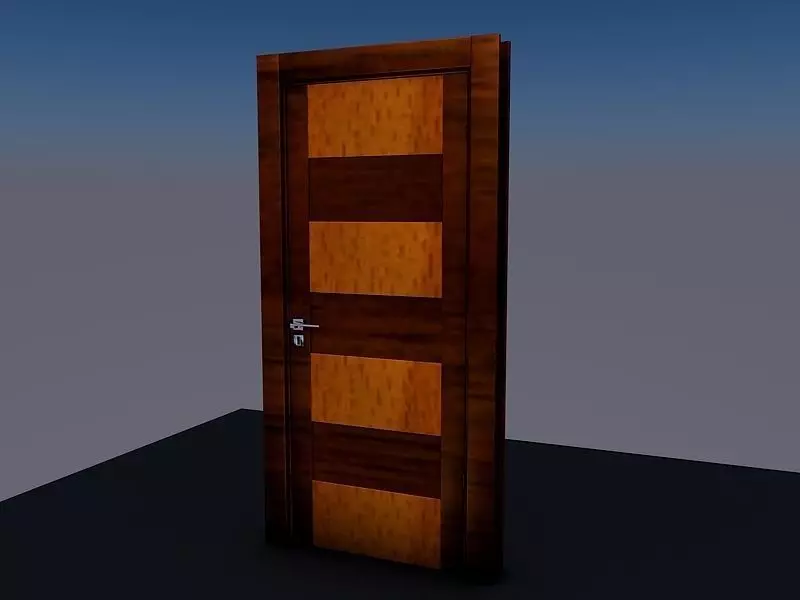 Door 3 wooden 3D model_0