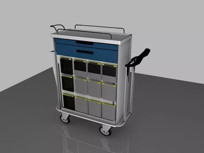 Drug distribution trolley 3D model_0