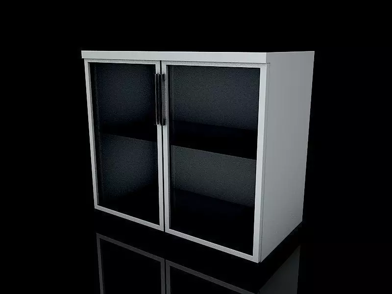 Glass file cabinet 3D model_0