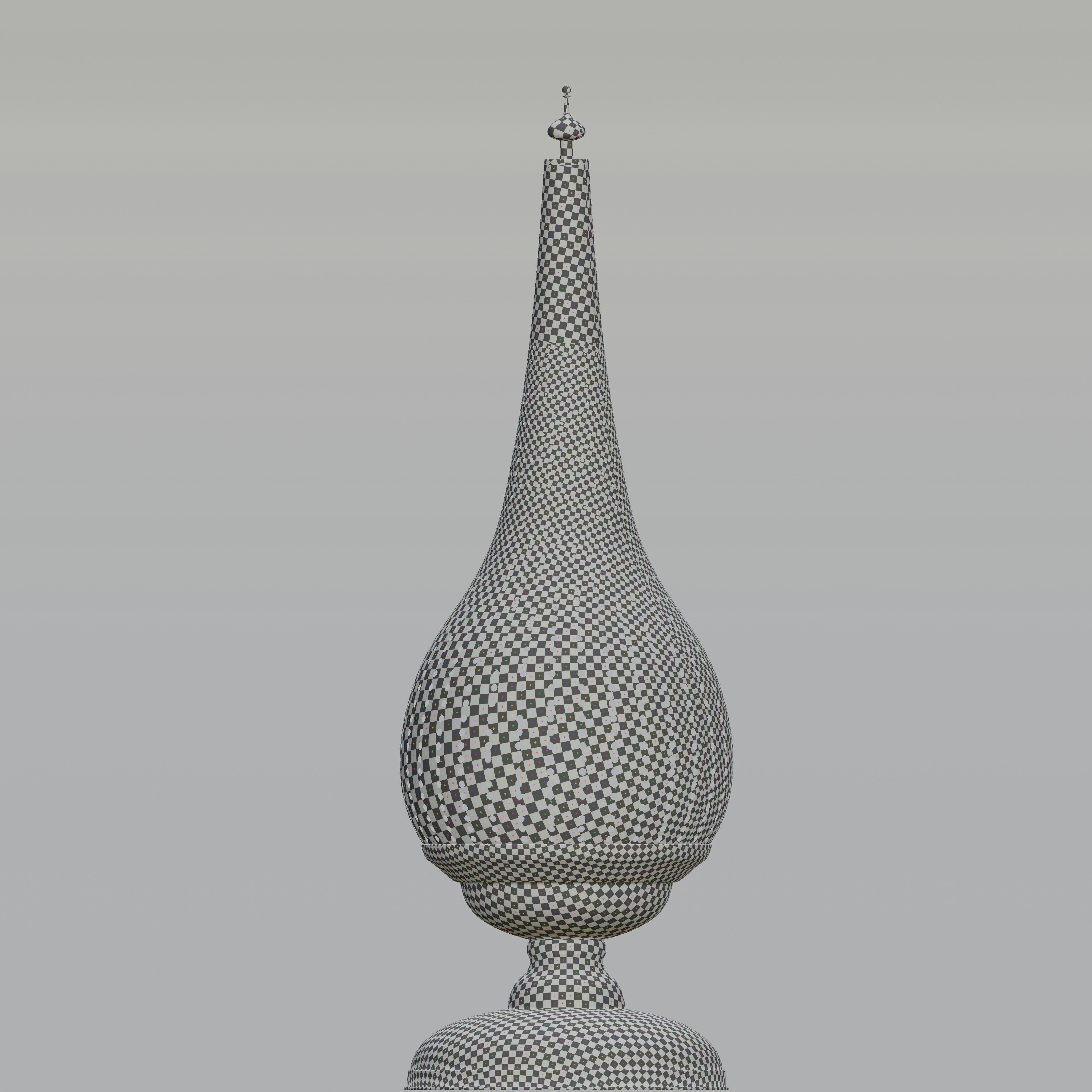 Moroccan Perforated Metal Conical Lantern 3D model_8