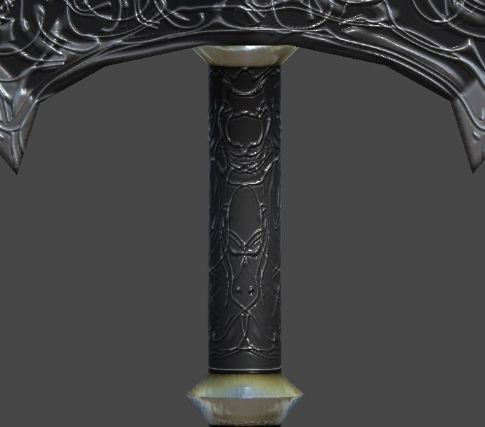 Battle ax1 Low-poly 3D model_3