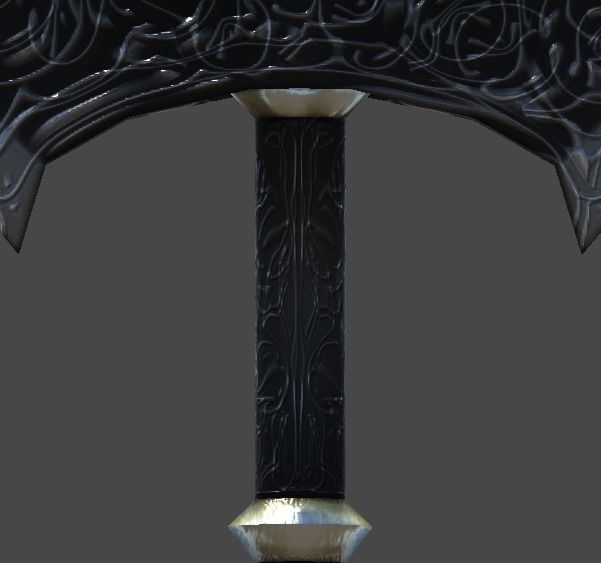 Battle ax1 Low-poly 3D model_4