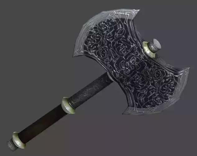 Battle ax1 Low-poly 3D model