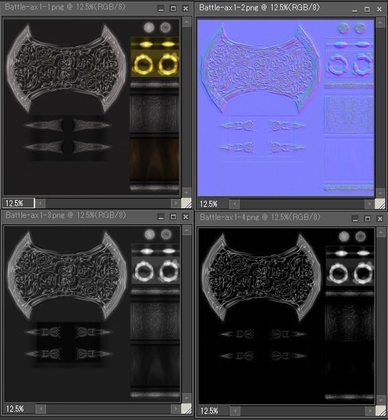 Battle ax1 Low-poly 3D model_9