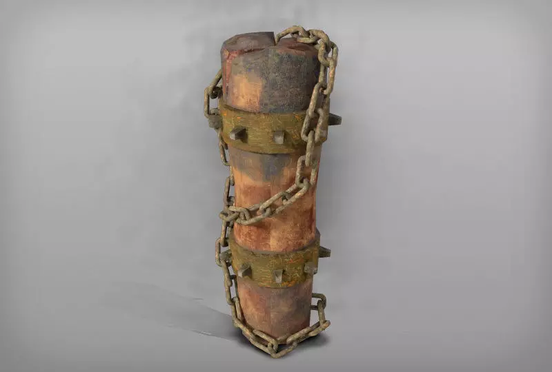 Totem with chain Free low-poly 3D model