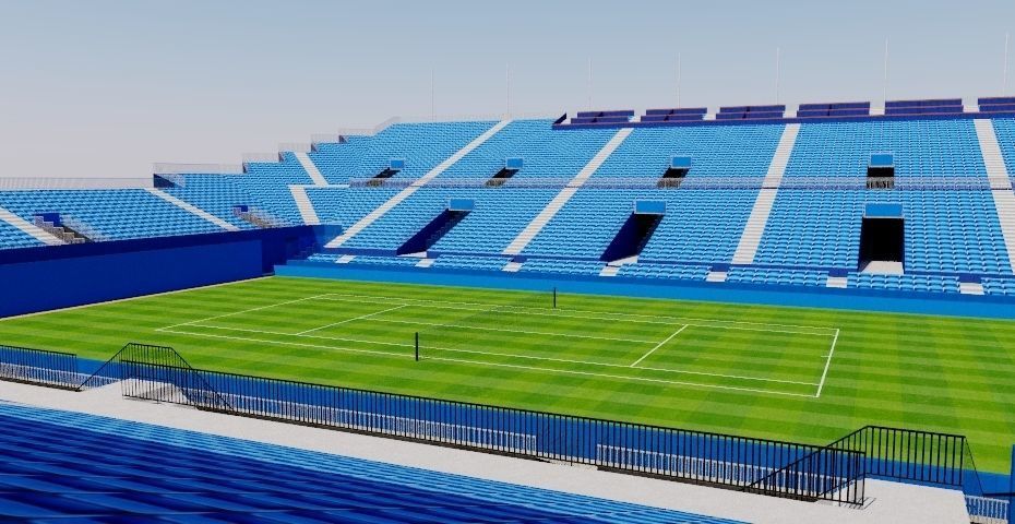 Queens Club Tennis Stadium - London Low-poly 3D model_3