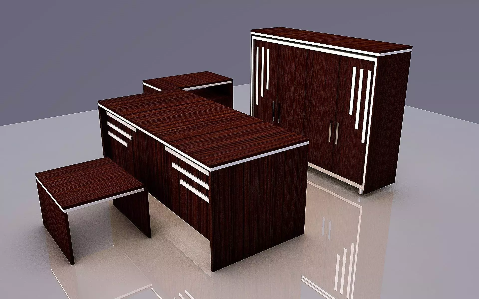Office set 27 3D model_0