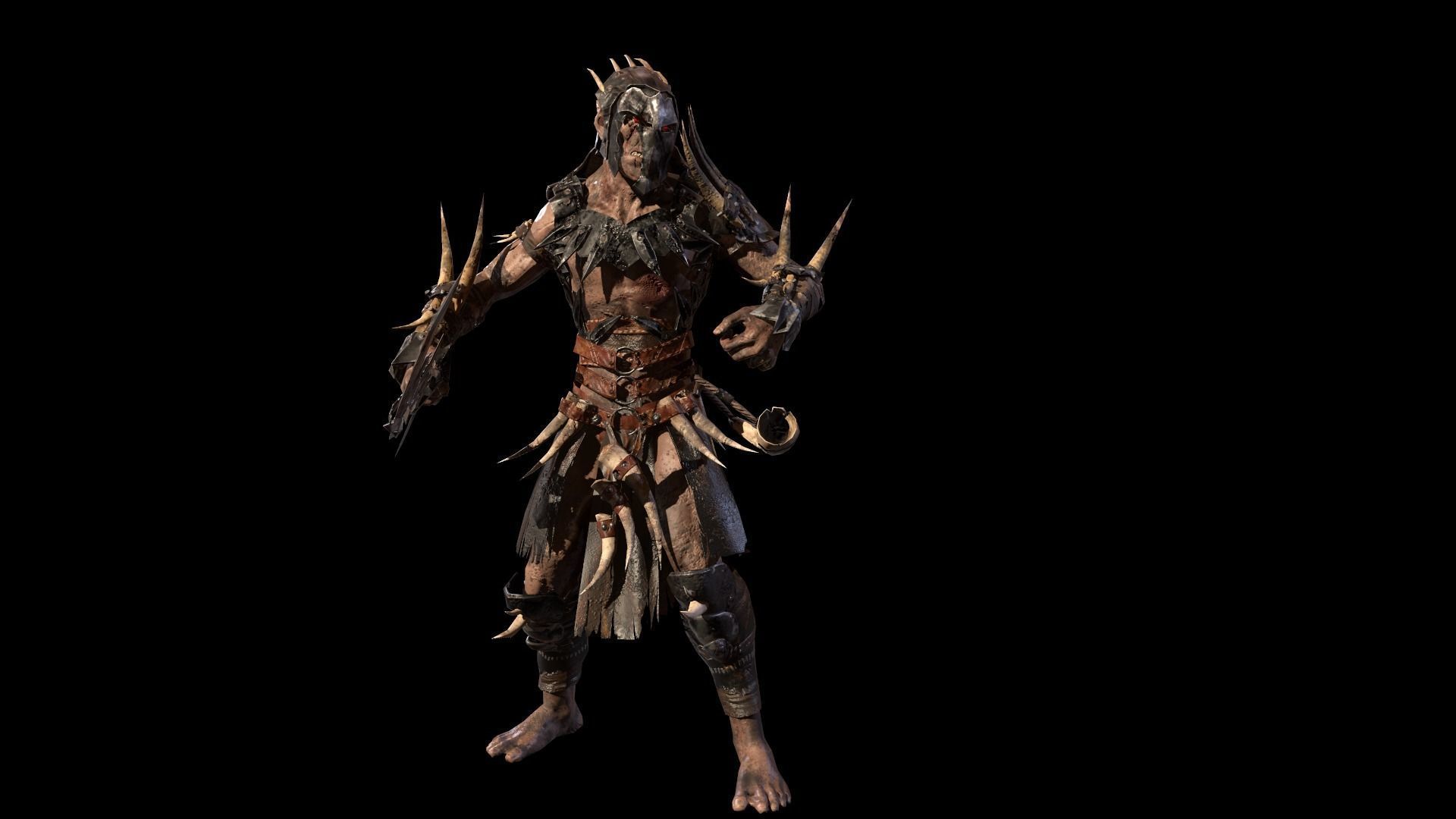 Ork Berserker Low-poly 3D model_11