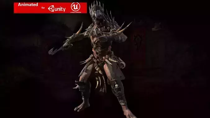 Ork Berserker Low-poly 3D model
