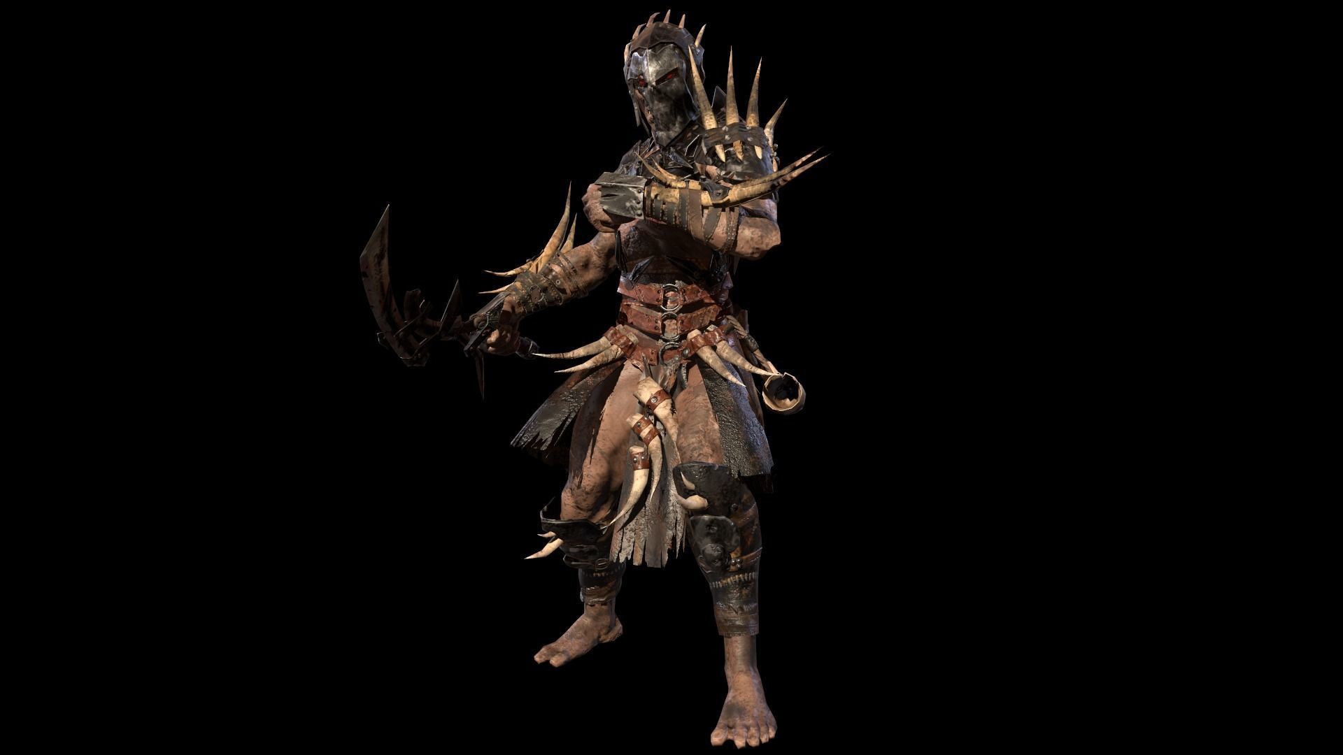 Ork Berserker Low-poly 3D model_9