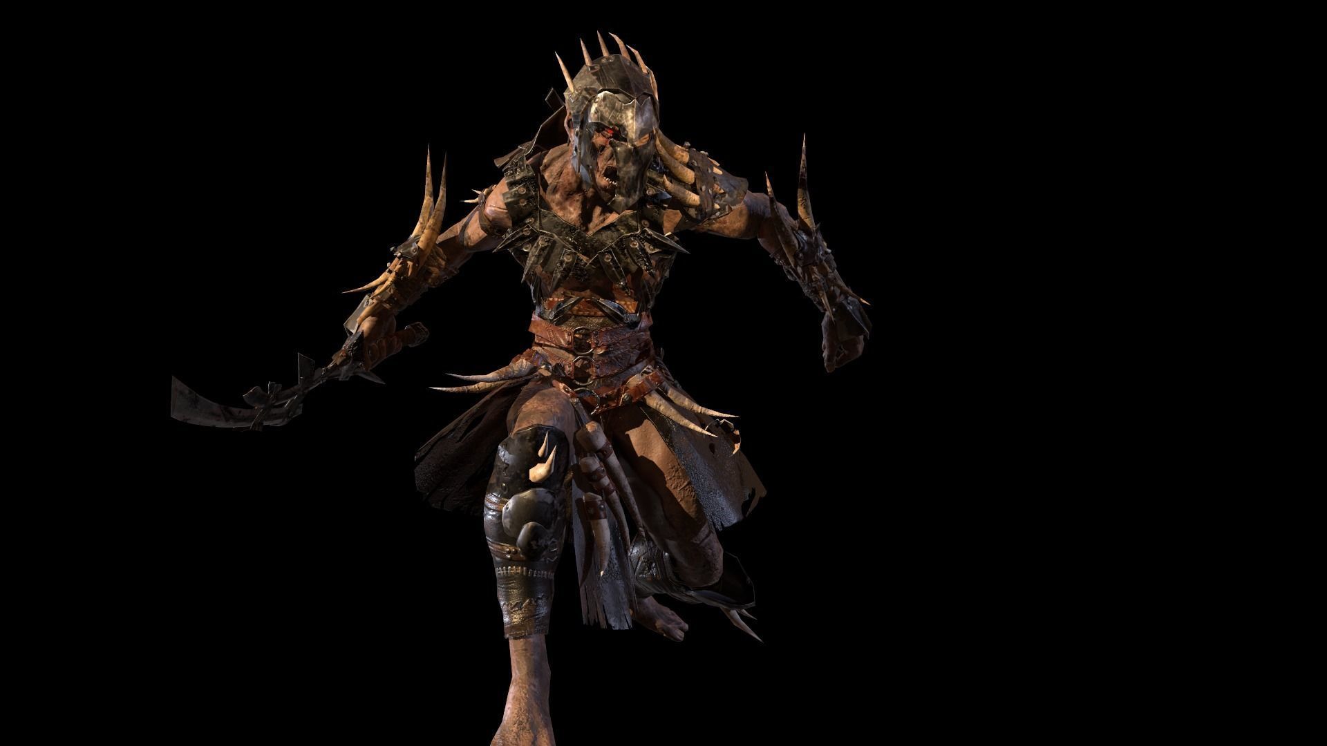 Ork Berserker Low-poly 3D model_12