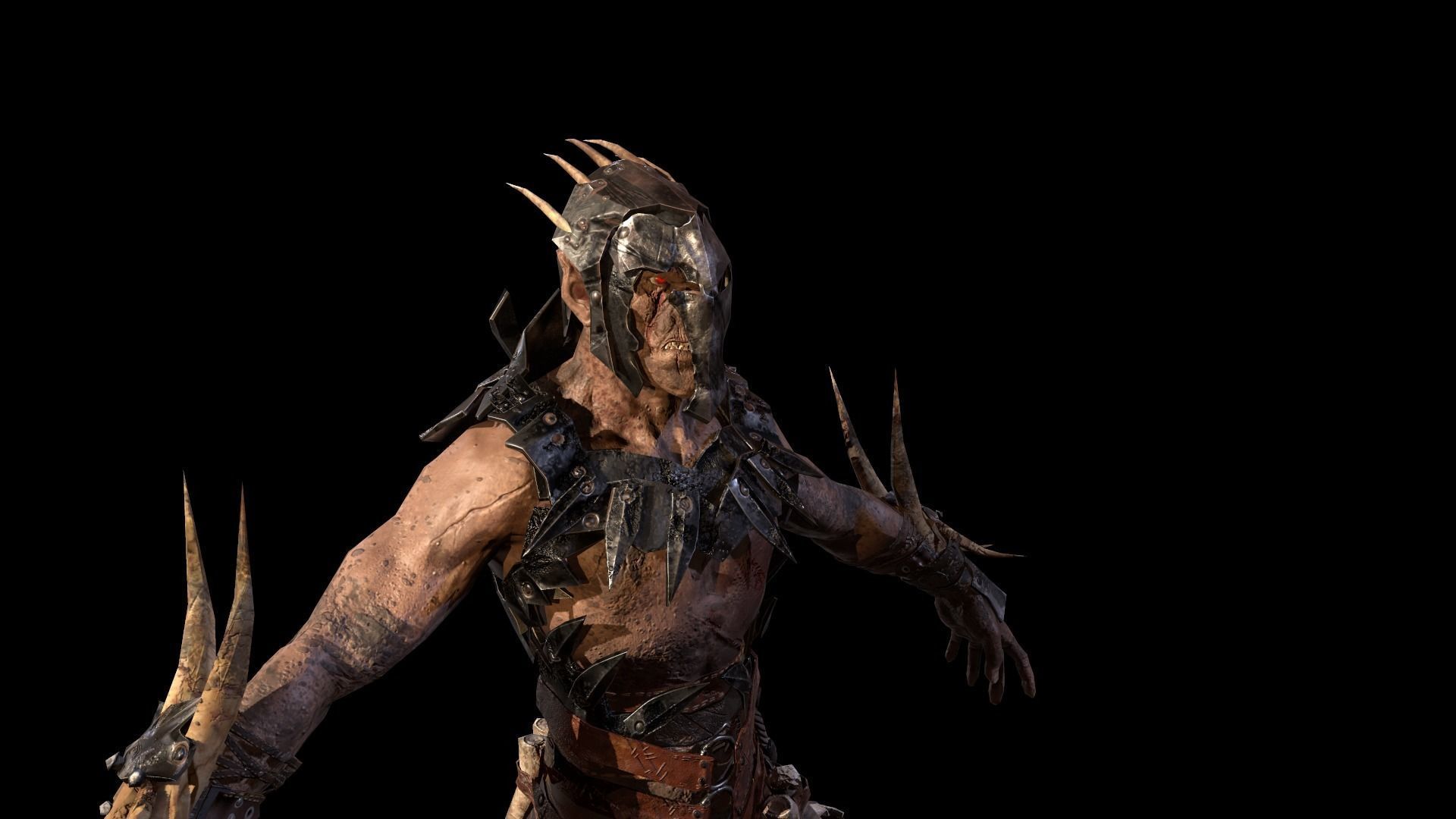 Ork Berserker Low-poly 3D model_7