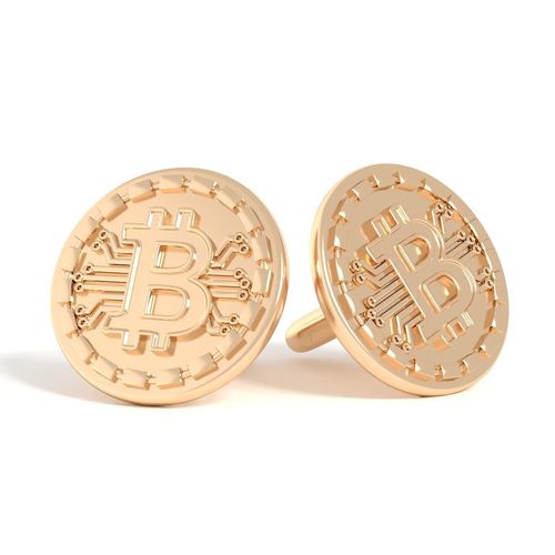 Cufflinks bitcoin 3D print model