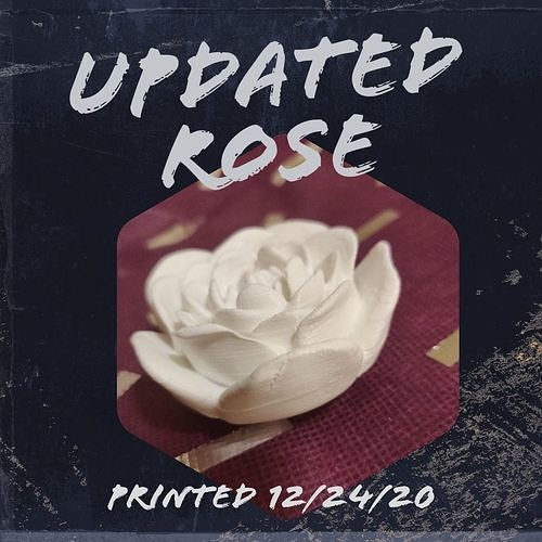 3d Printable Rose - Flat base - No supports needed 3D print model