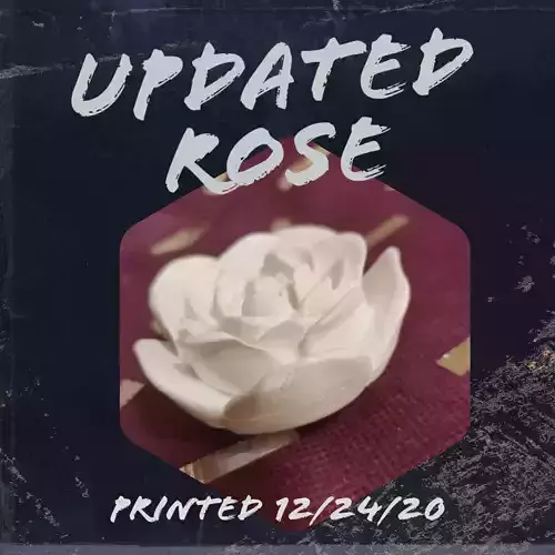 3d Printable Rose - Flat base - No supports needed