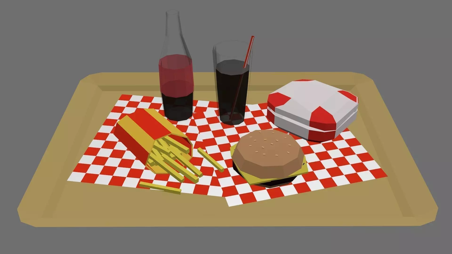 Low Poly FastFood Free low-poly 3D model