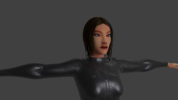 The Semjase woman in outfit Low-poly 3D model