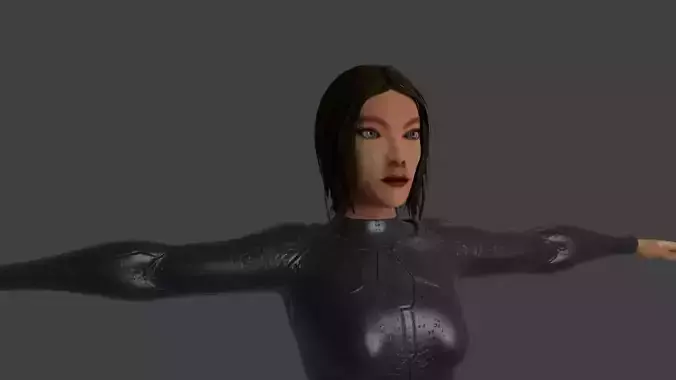 The Semjase woman in outfit Low-poly 3D model The Semjase woman in outfit Low-poly 3D model