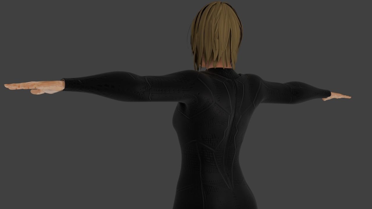 The Semjase woman in outfit Low-poly 3D model_5