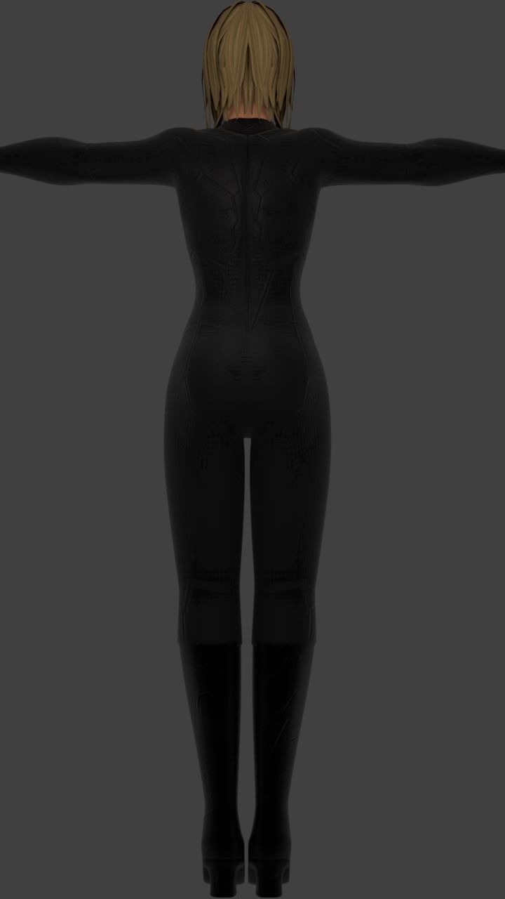 The Semjase woman in outfit Low-poly 3D model_4