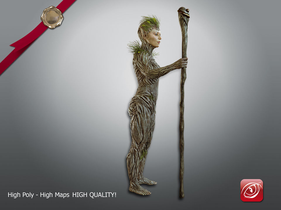 Nature Nymph 001 Low-poly 3D model_7