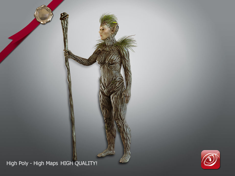 Nature Nymph 001 Low-poly 3D model_1