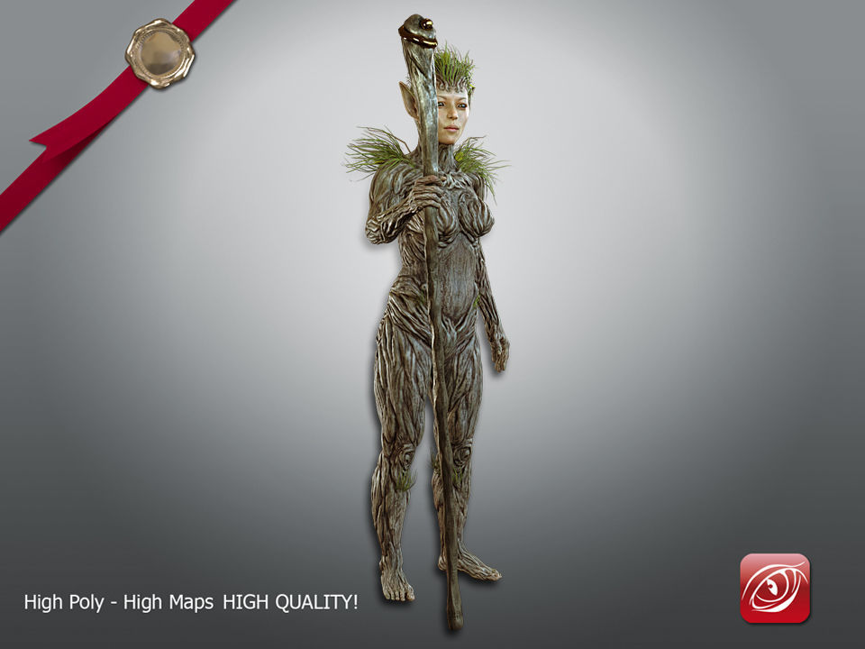 Nature Nymph 001 Low-poly 3D model_8