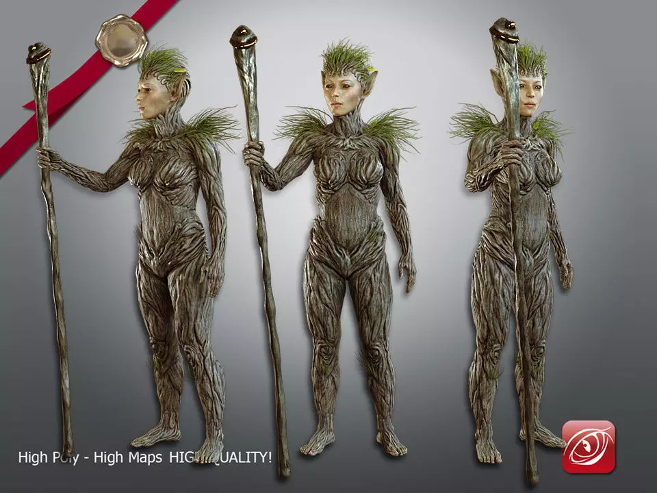 Nature Nymph 001 Low-poly 3D model_0