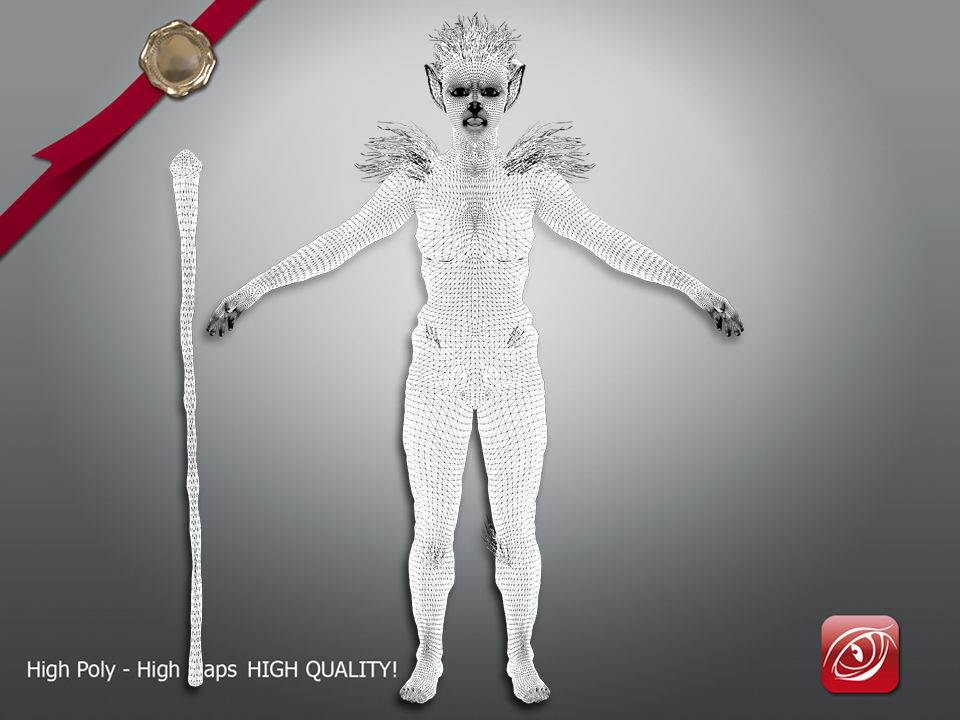 Nature Nymph 001 Low-poly 3D model_11