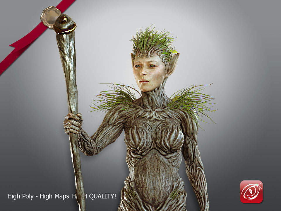 Nature Nymph 001 Low-poly 3D model_12