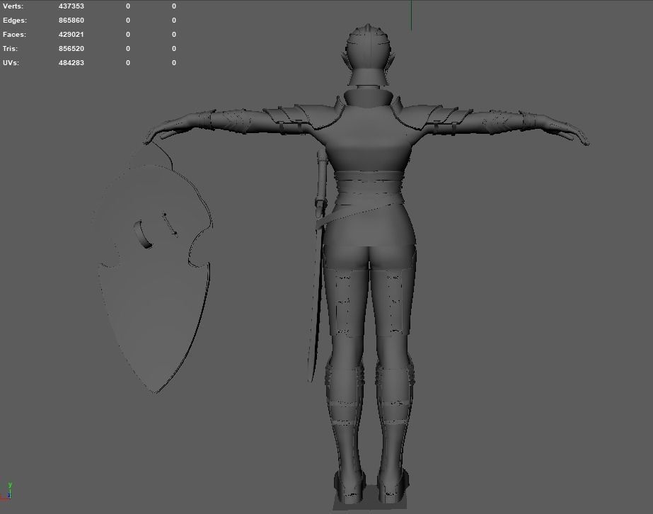 Female Elf Warrior 3D model_20