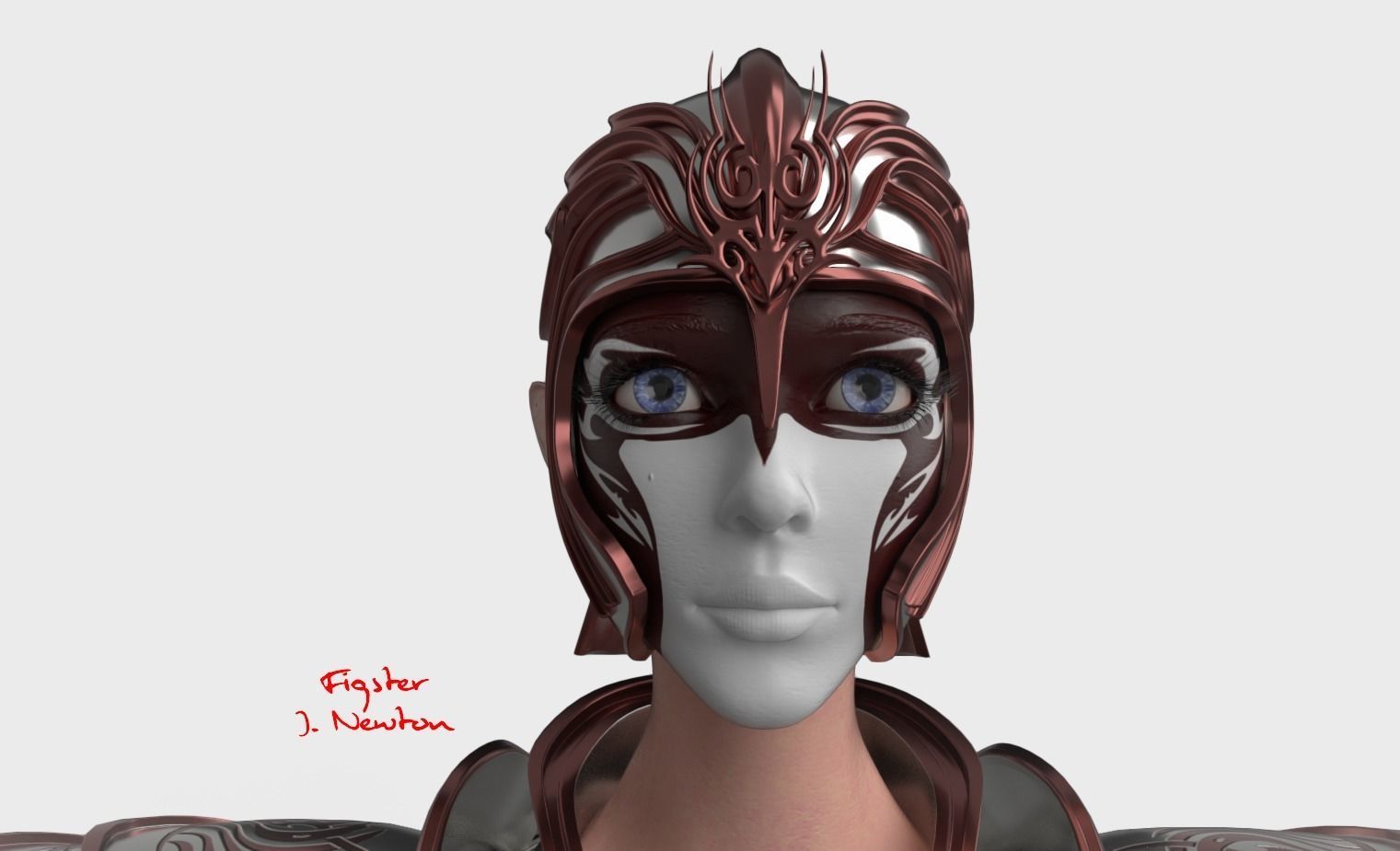 Female Elf Warrior 3D model_7
