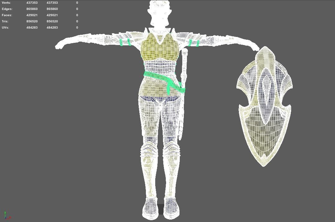 Female Elf Warrior 3D model_18