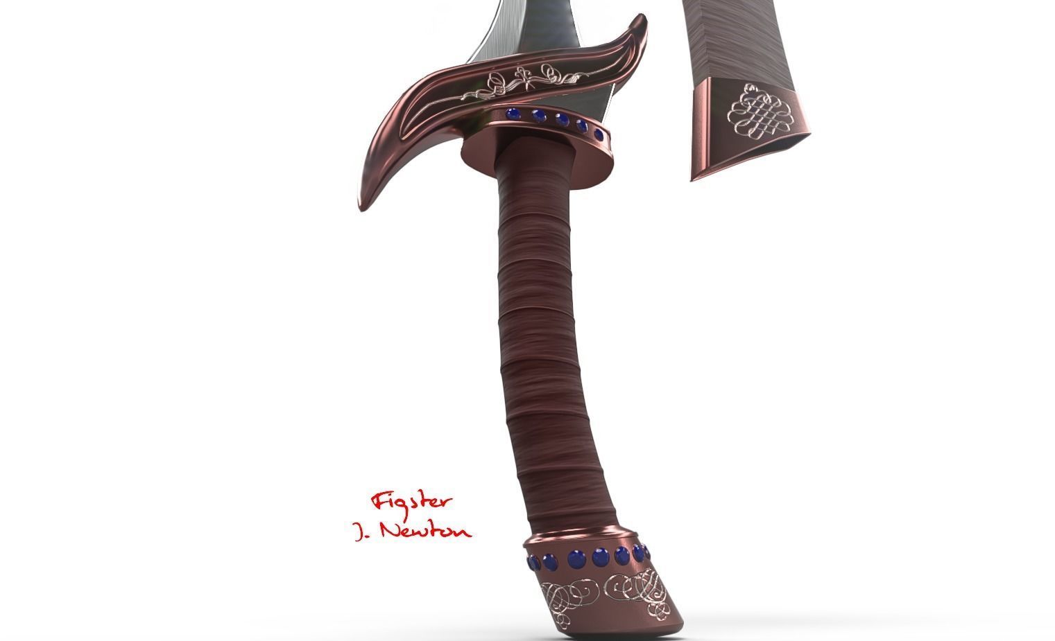 Female Elf Warrior 3D model_14