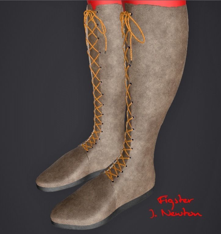 Female Elf Warrior 3D model_9