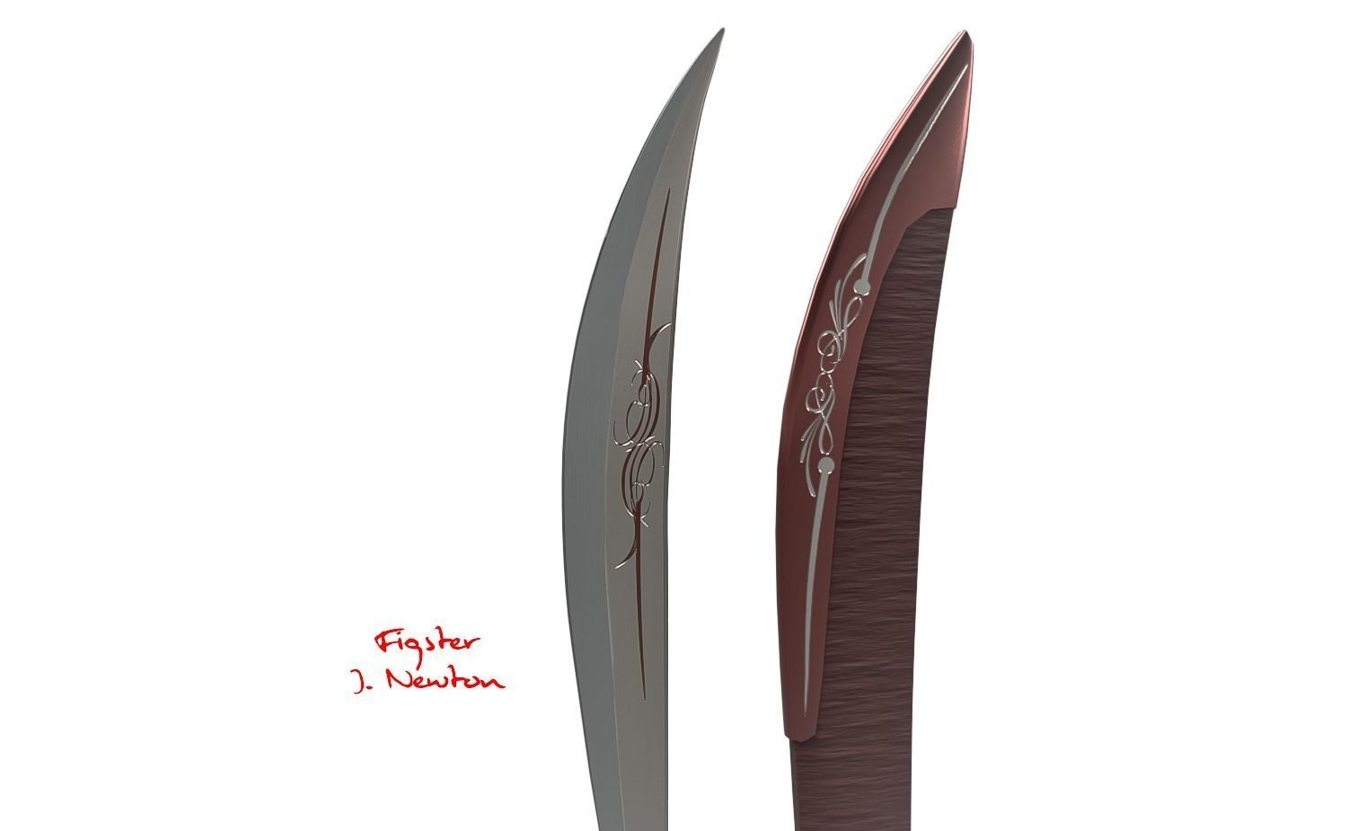 Female Elf Warrior 3D model_16